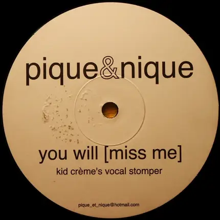 Pique & Nique - You Will (Miss Me)