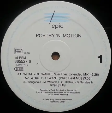 Poetry 'N' Motion - What You Want