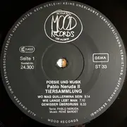 LP - Poesie Und Musik - Pablo Neruda 2 - Tiersammlung