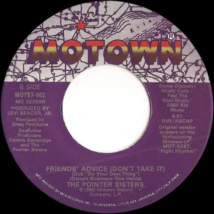 Pointer Sisters - Friends' Advice (Don't Take It)