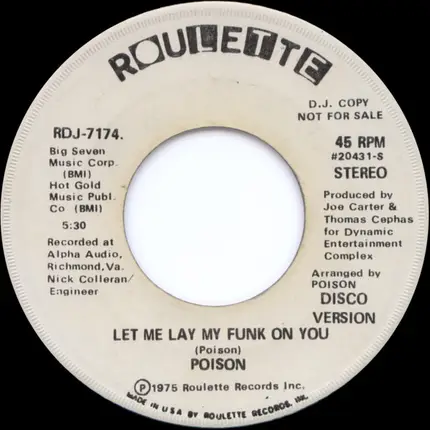 Poison - Let Me Lay My Funk On You