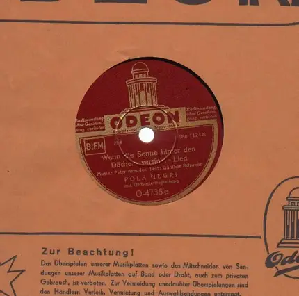Pola Negri - Wenn die SOnne hinter den Dächern versinkt/ Vergiß deine..