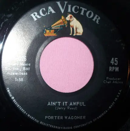 Porter Wagoner - Cold Dark Waters / Ain't It Awful