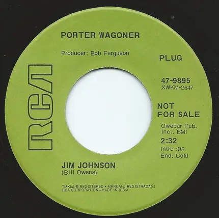 Porter Wagoner - Jim Johnson / One More Dime