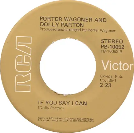Porter Wagoner/Dolly Parton - Is Forever Longer Than Always/If You Say I Can