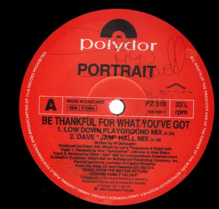 Portrait - Be Thankful For What You've Got