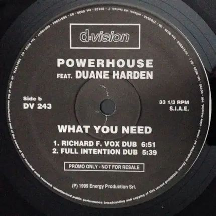 Powerhouse Featuring Duane Harden - What You Need (Part 2)