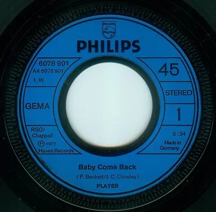Player - Baby Come Back