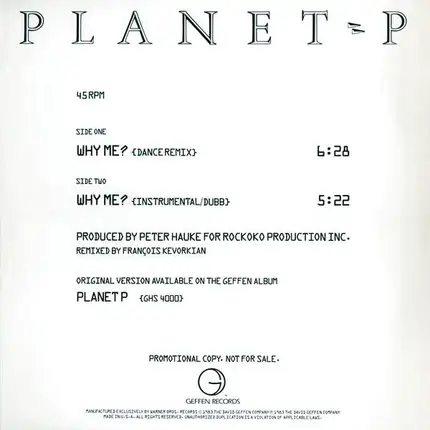 Planet P, Planet P Project - Why Me?