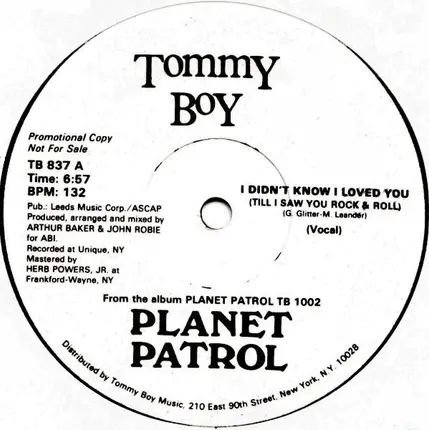 Planet Patrol - I Didn't Know I Loved You (Till I Saw You Rock & Roll)