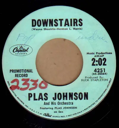 Plas Johnson And His Orchestra - Downstairs / The Loop