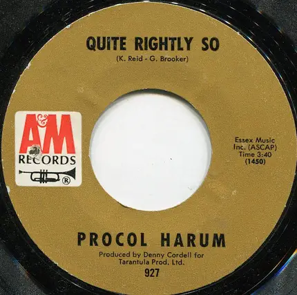 Procol Harum - In The Wee Small Hours Of Sixpence / Quite Rightly So