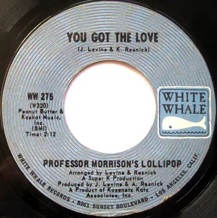Professor Morrison's Lollipop - You Got The Love / Gypsy Lady