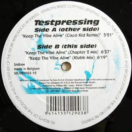 Project Testpressing - Keep the Vibe Alive