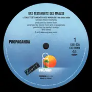12inch Vinyl Single - Propaganda - The Nine Lives Of Dr. Mabuse - Insert