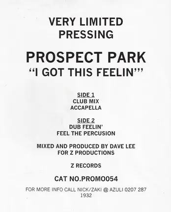 Prospect Park - I Got This Feelin'