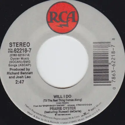 Prairie Oyster - Will I Do / Am I That Easy To Forget