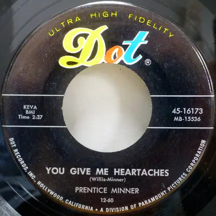Prentice Minner - Sincerely / You Give Me Heartaches