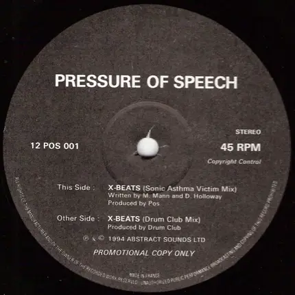 Pressure Of Speech - Beats