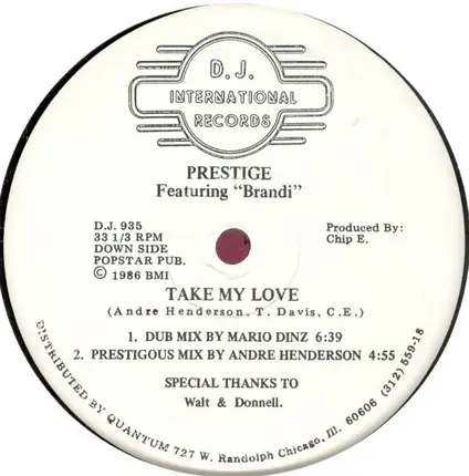 Prestige Featuring Brandi Erin - Take My Love