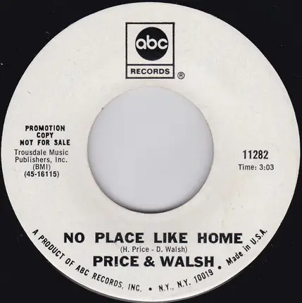 Price & Walsh - Sentimental Lisa / No Place Like Home