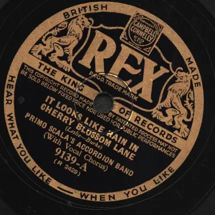 Primo Scala's Accordion Band - It Looks Like Rain In Cherry Blossom Lane / Let Us Be Sweethearts Over Again