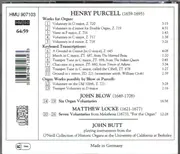 CD - Henry Purcell, John Blow, Matthew Locke , John Butt - Complete Organ Works