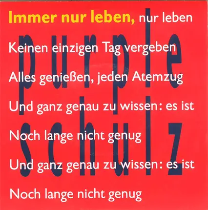 Purple Schulz - Immer Nur Leben