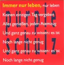 7inch Vinyl Single - Purple Schulz - Immer Nur Leben