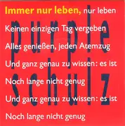 7inch Vinyl Single - Purple Schulz - Immer Nur Leben