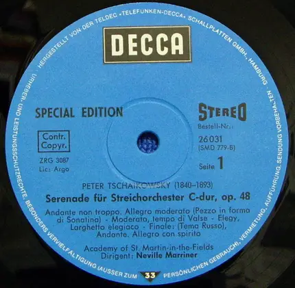 Pyotr Ilyich Tchaikovsky - Serenade Für Streichorchester C-dur • Souvenir de Florence • Sextett Für Streicher D-moll