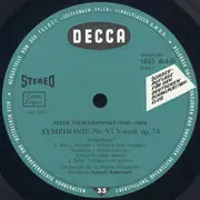 LP - Tchaikovsky - Symphonie Nr. VI »Pathetique« (H-moll, Op. 74)