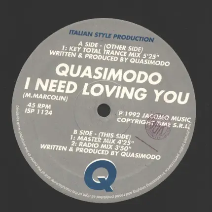 Quasimodo - I Need Loving You