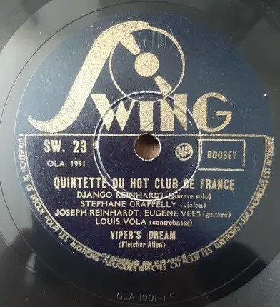Quintette Du Hot Club De France - Minor's Swing / Viper's Dream
