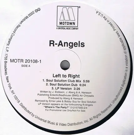 R Angels - Left To Right