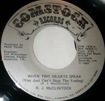 R.J. McClintock - When Two Hearts Speak (You Just Can't Stop The Feeling)