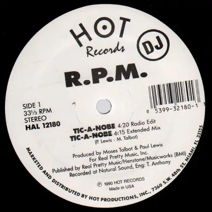 R.P.M. - TIC-A-NOBE / AS ONE