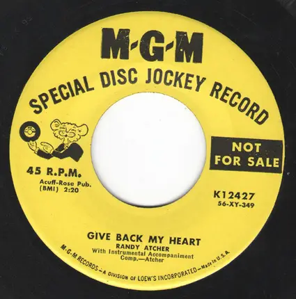 Randy Atcher - I Need You Baby / Give Back My Heart