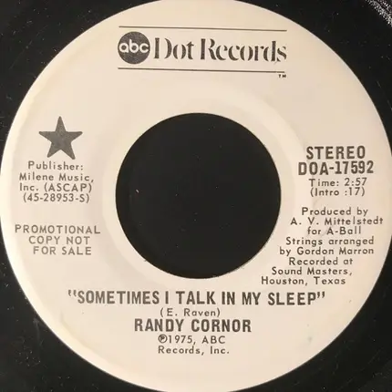 Randy Cornor - Sometimes I Talk In My Sleep