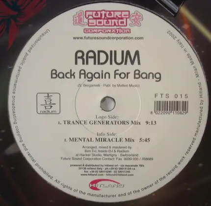 Radium - Back Again For Bang