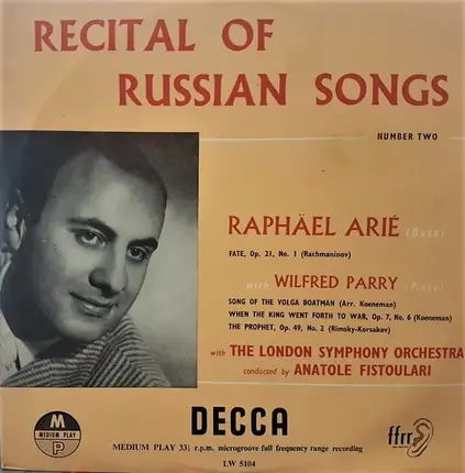 Raffaele Arié - Recital of Russian Songs / Number Two