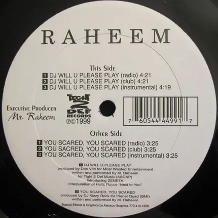 Raheem, Raheem The Dream - DJ Will U Please Play