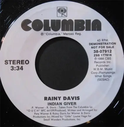 Rainy Davis - Indian Giver