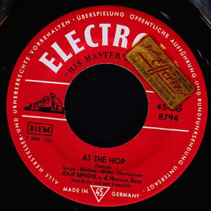 Ralf Bendix U.D. Die Hansen Boys - At The Hop