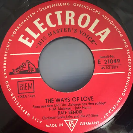 Ralf Bendix - Die Sonne Von Andalucia / The Ways Of Love
