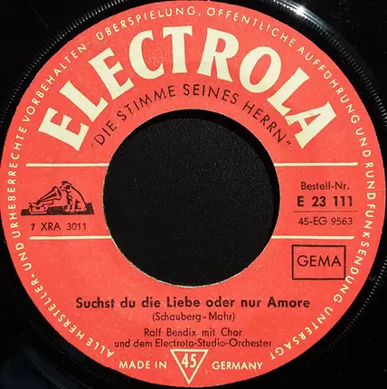 Ralf Bendix - Suchst Du Die Liebe Oder Nur Amore