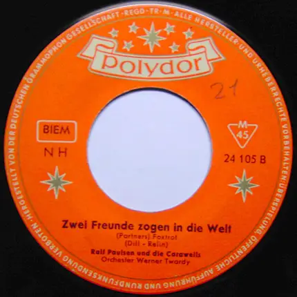 Ralf Paulsen Und Die Carawells - Der Rote Reiter Von Texas / Zwei Freunde Zogen In Die Welt