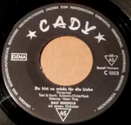 Ralf Rembold - Du Bist Zu Müde Für Die Liebe / Alles, Was Der Papa Tut