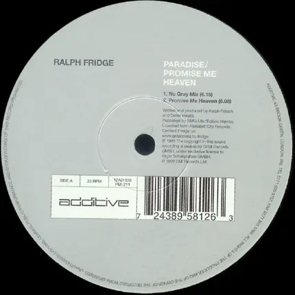 Ralph Fridge - Paradise / Promise Me Heaven