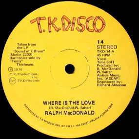 Ralph MacDonald - Where Is The Love / Calypso Breakdown
